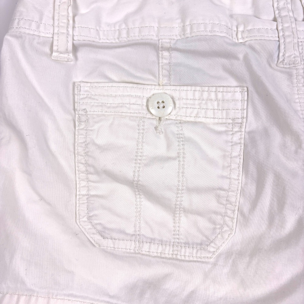 Y2K American Eagle Ultra Low Rise Perfect Shortie Shorts Womens Sz 6 White Micro - Picture 9 of 16